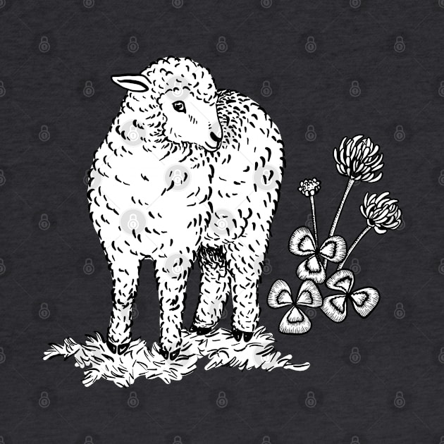 A Sheep With a Clover by illucalliart